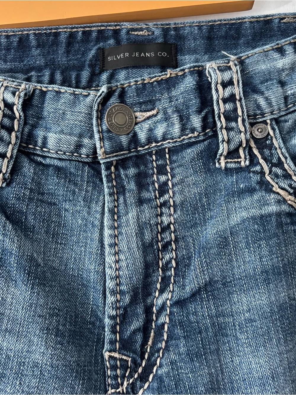 Silver Jeans Gordie Y2K Loose Jeans Contrast Stitch Embroidered Pockets W34 - Picture 7 of 12